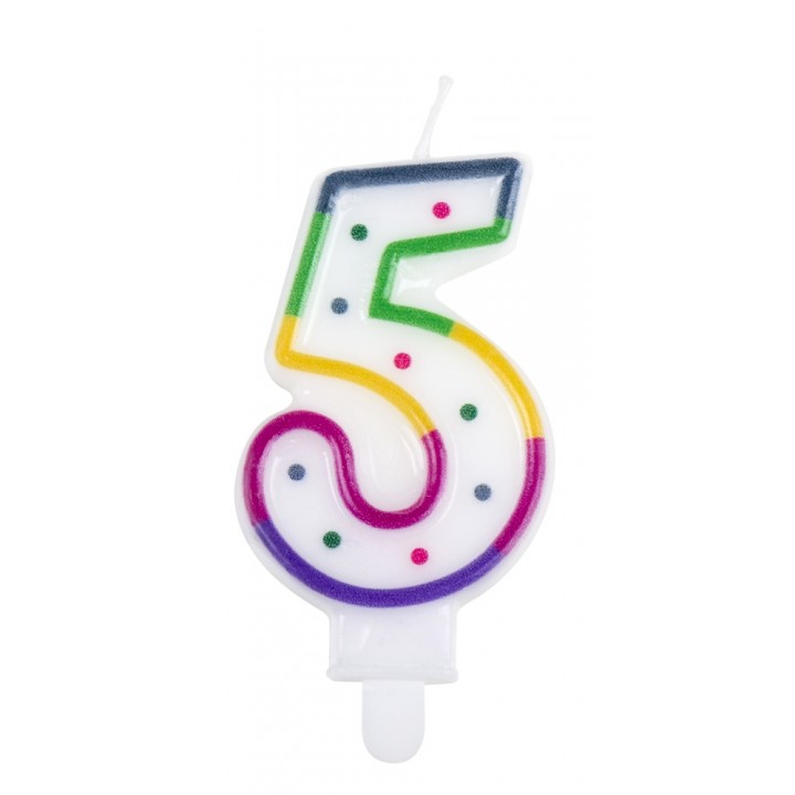 Pièce bougie en chiffre n°5