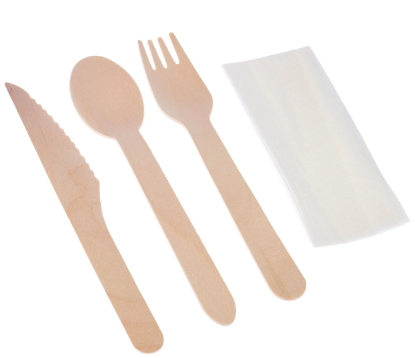 Paquet couvert complet en bois - 4pcs