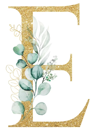 Pièce lettre dorée E