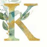 Pièce lettre dorée K