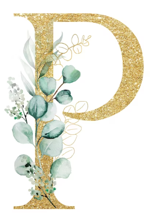 Pièce lettre dorée P