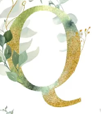 Pièce lettre dorée Q