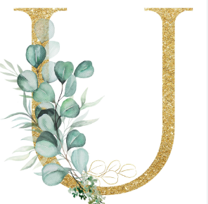 Pièce lettre dorée U