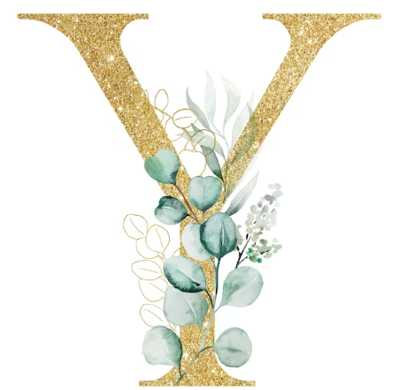 Pièce lettre dorée Y