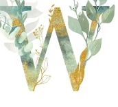 Pièce lettre dorée W