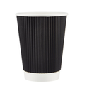 Paquet gobelet à café raillure noire 8oz - 25pcs