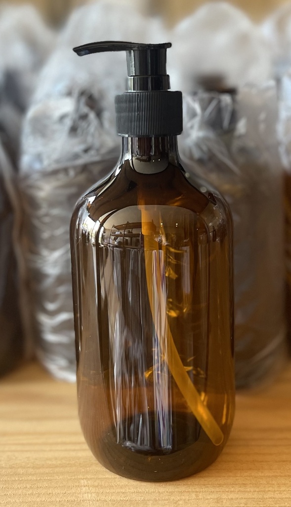 Bouteille ambrée crème/savon liquide 500ml par 5pcs