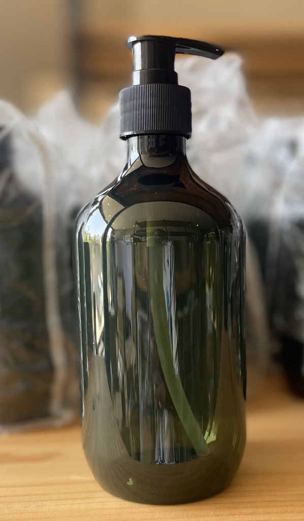 Bouteille crème/savon liquide verte 200ml par 5pcs