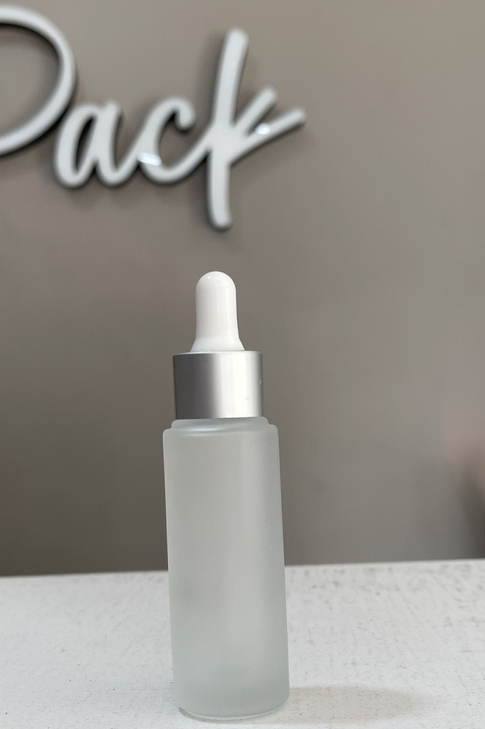 Flacon huile avec pipette en verre givré 30ml par 10pcs