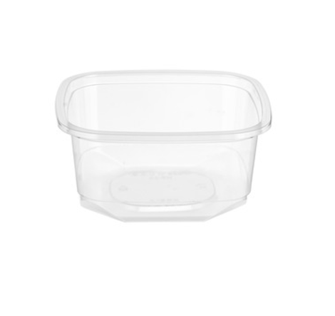 Pièce pot transparent carré 360ml par 10pcs