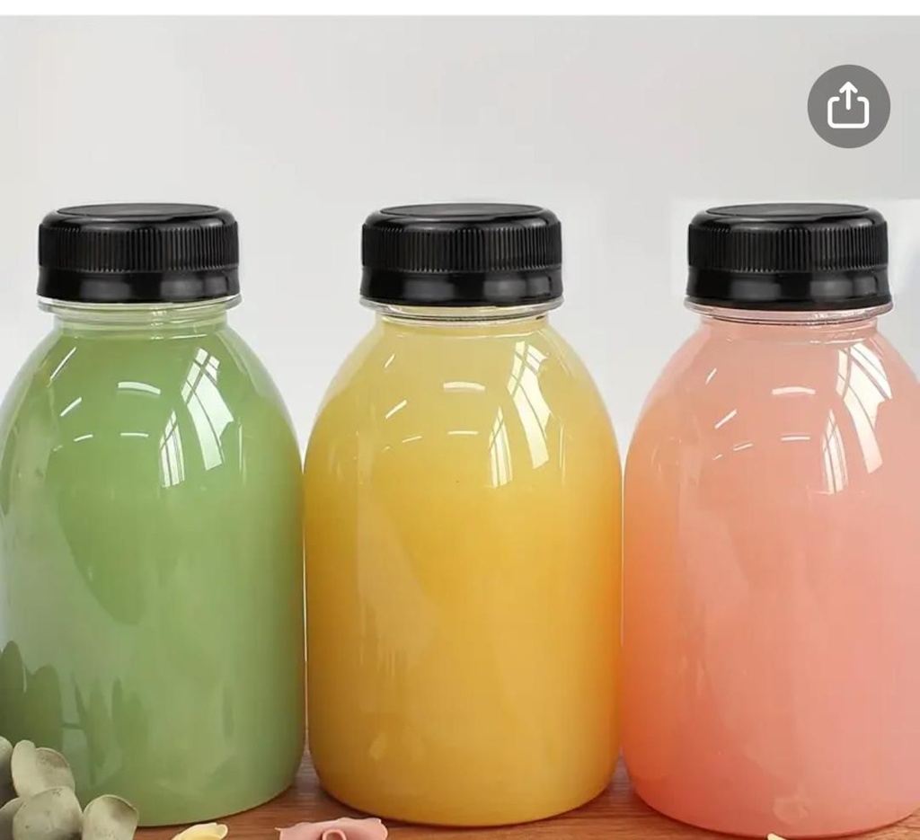 Bouteille à jus lisse 250ml par 10pcs