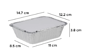 Lot barquette alu 500g + couvercle par 50pcs