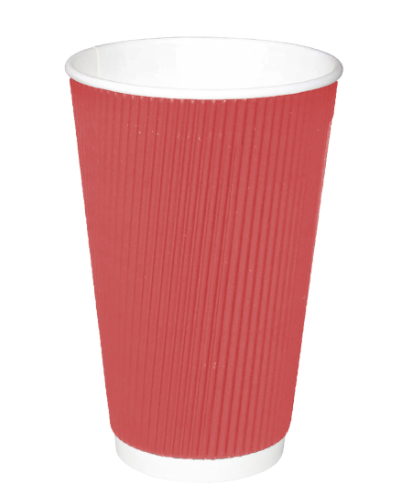 Paquet gobelet à café rouge16oz - 25pcs avec couv