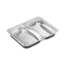 [8582B] Lot barquette alu 2 compartiments + couvercle par 10pcs