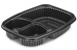 Pièce barquette noire 3 compartiments