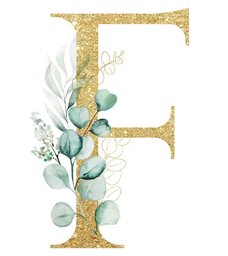 Pièce lettre dorée F