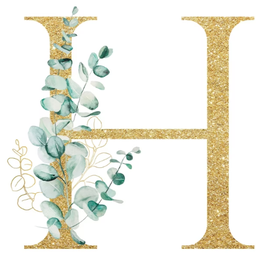 Pièce lettre dorée H