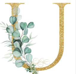 Pièce lettre dorée U