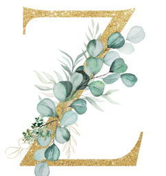 Pièce lettre dorée Z