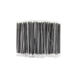 [CHINE] Paquet paille plastique noire bubble protégée par 100pcs