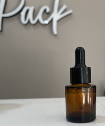 Flacon huile avec pipette en verre ambré carré 20ml par 10pcs