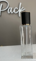 Bouteille crème en verre noir/carré 100ml par 5pcs