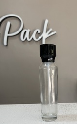 Bouteille crème en verre noir/rond 100ml par 5pcs