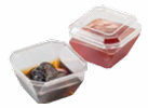 [BK1087] Pot à sauce carée cristal 45cc avec cv/25pcs