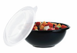 [L-300-S] Bol plastique noir 1000ml avec couvercle/1pcs