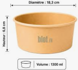 [PBSS1300] Boite à salade ronde kraft 1300ml 44oz/10pcs